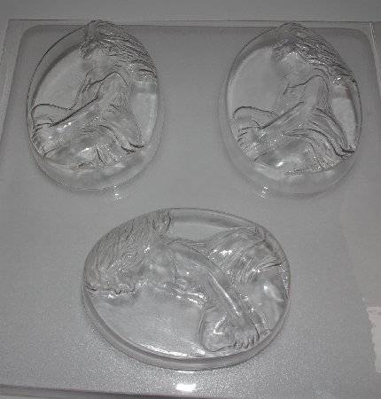 +MBA #3333-295   "Set Of 3 Sitting Woman 3D Heavy Duty Plastic Soap Molds"
