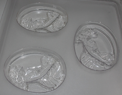 +MBA #3333-295   "Set Of 3 Sitting Woman 3D Heavy Duty Plastic Soap Molds"