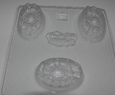 +MBA #3333-358   "Milky Way Set Of 2 Chrysanthemum 3 Bar Soap Molds"