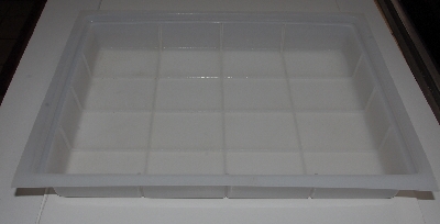 +MBA #3333-447  "Large White Plastic  16 Bar Soap Mold"