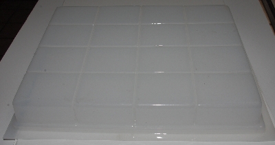 +MBA #3333-447  "Large White Plastic  16 Bar Soap Mold"