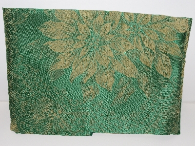 +MBA #3333-233  "2007 Brylane Home Green & Gold Poinsettia Table Cloth & Matching  (8) Napkins" 