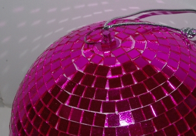 MBA #3333-182   "Wrapables 2007 Hot Pink 10" Mirror Disco Ball Ornament"