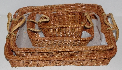 +MBA #3333-0039   "Temtations Set Of 4  Hand Woven Nesting Baskets"