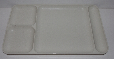 +MBA #3434-557   "Set Of 8 Almond Colored Tupperware Divided Lunch Trays #1535-6"
