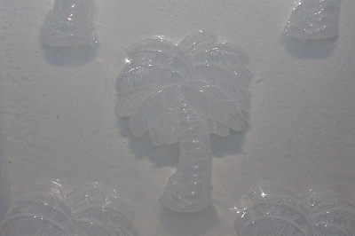 +MBA #3434-414   "Set Of 2 Silicone Rubber Flexible Palm Tree & Dragonfly On Leaf Soap Molds"