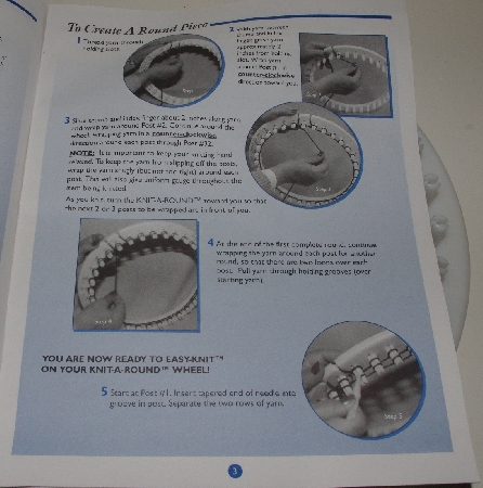 +MBA #3434-426   "1994 Knit-A-Round Weaving Loom With Pattern Book"
