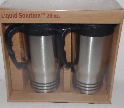+MBA #3434-367   "1999 Liquid Solution Set Of 2 Travel Mugs 20 Ounce"