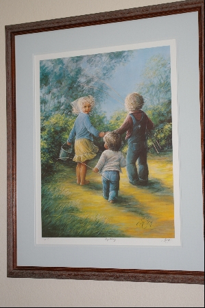 +MBA #8-228  "Rare 1983"Tag Along" Limited Edition Sign & Numbered Lithograph By Artist Sue Etem & Custom Framed