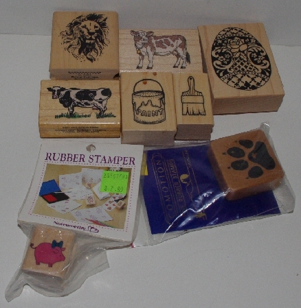 +MBA #3434-254   "1980's & 1990's Set Of 8 Multi Themed Rubber Stamps"