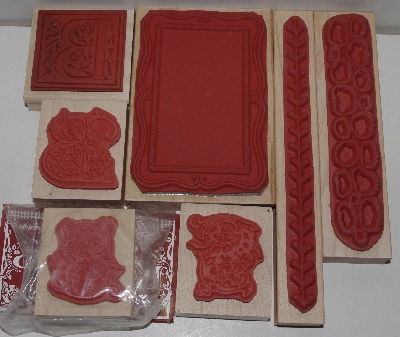 +MBA #3434-279   "1990's Set Of 7 Multi Themed Rubber Stamps"