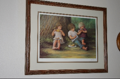 +MBA #8-260  "Rare 1984 "PICNICKIN" Limited Edition Hand Signed & Numbered Lithograpy By Artist Sue Etem Comes Custom Framed