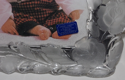 +MBA #3434-0666   " 1990's Crystal Legends Bt Godinger Hand Sculpted Romantique Rose Picture Frame"