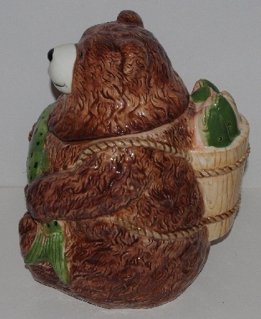 +MBA #3535-1013  "Ceramic Bear & Trout Cookie Jar"