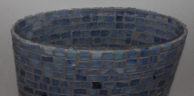 +MBA #3535-988   "Hand Made Blue Glass Mosiac Vase"