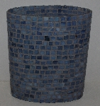 +MBA #3535-988   "Hand Made Blue Glass Mosiac Vase"