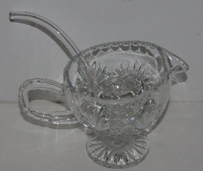 +MBA #3535-953   "2003 Crystal Gravy Boat With Glass Ladle"