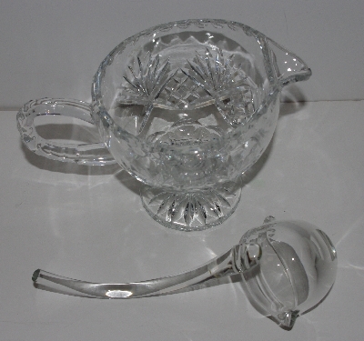 +MBA #3535-953   "2003 Crystal Gravy Boat With Glass Ladle"