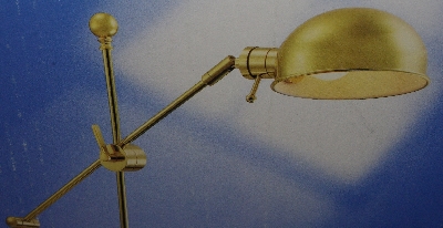 +MBA #3535-441   "2002 Hampton Bay Adjustable Polished Brass Desk Lamp"