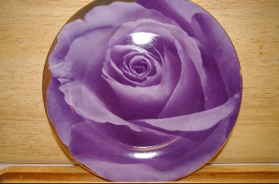 +MBA #4-106  Set Of 4 Purple Rose Desert Plates