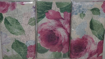 +MBA #3535-267  "Set Of 12 Rose Garden Cloth Napkins"