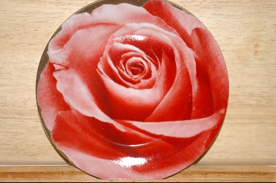 +MBA #4-130    "Set Of 4 Red Rose Desert Plates