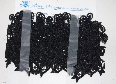 +MBA #3535-321   " 3 Yards Of Black Lace Leaf Applique"