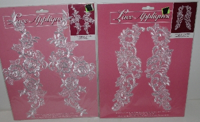 +MBA #3535-0072  "1993 Set Of White Large Lace Appliques"