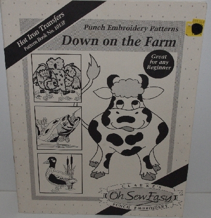 +MBA #3535-174   "Set Of 3 Clarke's Oh Sew Easy Punch Embroidery Iron On Transfer Pattern Books"