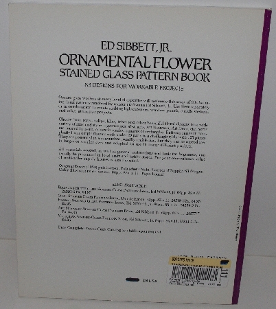 +MBA #3535-190   "1984 Ed Sibbett Jr Ornamental Flower Stained Glass Pattern Book"