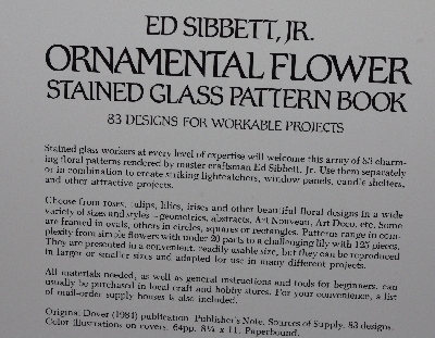 +MBA #3535-190   "1984 Ed Sibbett Jr Ornamental Flower Stained Glass Pattern Book"