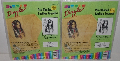 +MBA #3535-0006  "1990 & 1991 Set Of 8 Dizzle Pre-Shaded Iron On Western Themed Transfers"