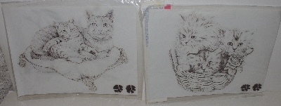 +MBA #3535-0038   "1990 Set Of 6 TOPIX Soft Scenes Iron On Cat Transfers & 1 Cats, Cats & More Cats Transfer Project Book"