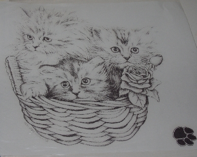 +MBA #3535-0038   "1990 Set Of 6 TOPIX Soft Scenes Iron On Cat Transfers & 1 Cats, Cats & More Cats Transfer Project Book"