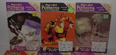 +MBA #3636-519   "Set Of 8 1990 & 1989 Purr-Fect Pattern Punch Embroidery Project Books"