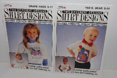 +MBA #3636-526   "1990 Set Of 8 Shirt Designs Iron On Transfers By Gick Publishing" 