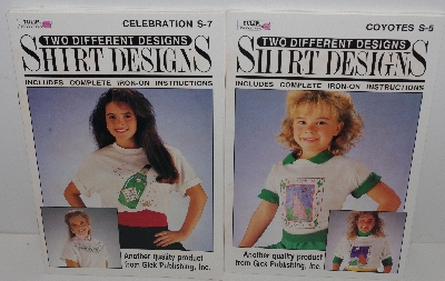 +MBA #3636-531   "1990 Set Of 8 Two Different Designs Shirt Designs Iron Transfer Kits By Gick Publishing"
