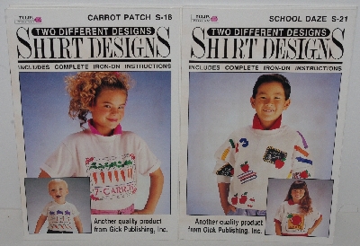 +MBA #3636-531   "1990 Set Of 8 Two Different Designs Shirt Designs Iron Transfer Kits By Gick Publishing"