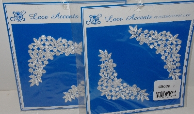 +MBA #3636-A  "1990's Set Of 4 Floral White Lace Corners"