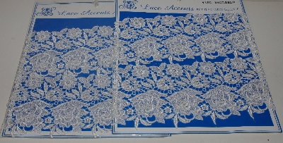 +MBA #3636- Group III "1990-'s Set Of 2 Yards Wide White Lace Floral Trim"