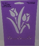 +MBA #3636-513  "1990's Plaid Simply Stencils Tulip Blooms #28128"