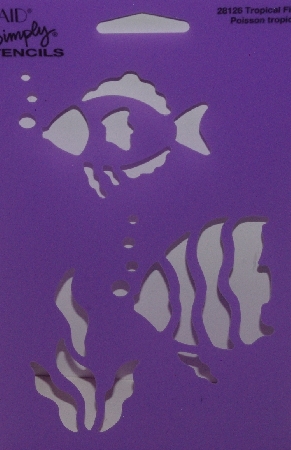 +MBA #3636-511   "1990's Plaid Tropical Fish #28126 Stencil"