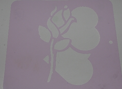 +MBA #3636-211   "1993 Rose & Hearts 7" X 7-1/2" Stencil"