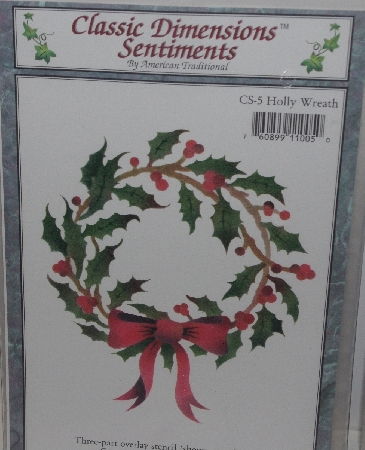 +MBA #3636-355   "1996 Set Of 3 American Traditional 3 Part Over Lay Christmas Stencils"