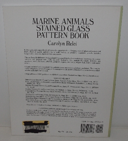 +MBA #3636-152   "1992 Marine Animals Stained Glass Pattern Book By Carolyn Relei"
