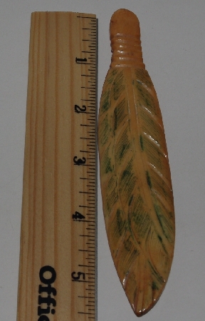 +MBA #3737-A  "Large Hand Carved Bone Feather"