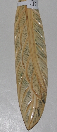 +MBA #3737-B  "Large Hand Carved Bone Feather"