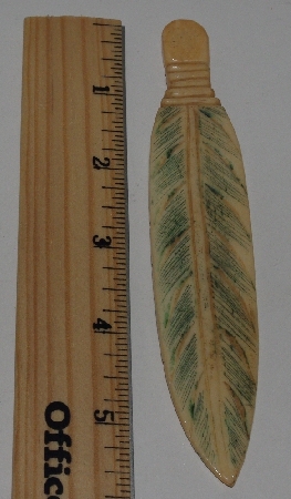 +MBA #3737-D  "Large Hand Carved Bone Feather"