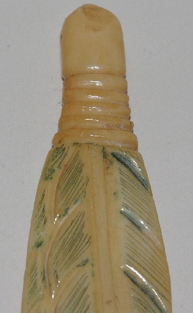 +MBA #3737-D  "Large Hand Carved Bone Feather"