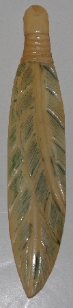 +MBA #3737-E  "Hand Carved Bone Feather"